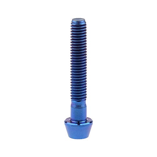 Image of Titanium Ti Bolt M5x9 16 18 20 25 30 35 40 45 50 55 60mm Tapered Head Screws Pack of 4 (M5x30mm, Blue)