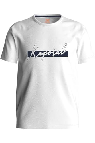 Kaporal, Tee Shirt Manches Courtes, pour Garcon, 100% Coton, Coupe Regular, Col Rond, Couleur White, Taille 10A