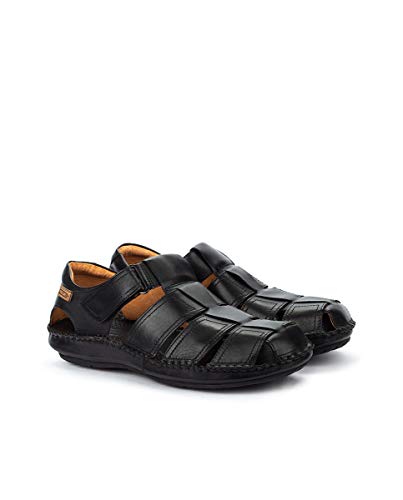Image of PIKOLINOS Tarifa Men's Sandals | Leather | Hook-and-Loop Closure | Black