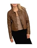 Oakwood Kurze Lederjacke für Damen Grace, beige, 38