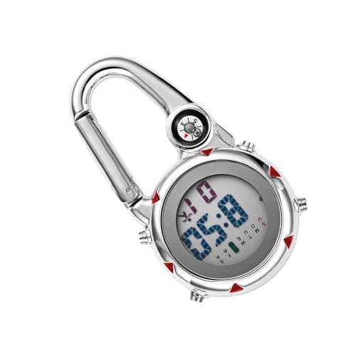 Reloj mosquetón luminoso con brújula integrada para deportes al aire libre