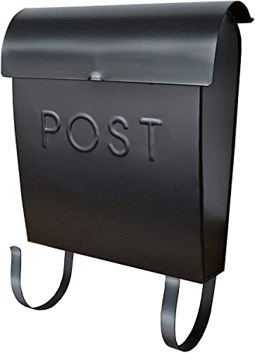 Image of NACH Mailboxes for Outside Wall Mount, 12 x 11.2 x 4.5 inch, Black Mailbox, Waterproof Mailbox with Outdoor Newspaper Holder - The Euro Mailbox