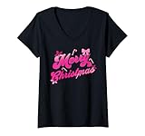 Photo Gallery donna buon natale sassy pink xmas cute holidays maglietta con collo a v Photo Gallery donna buon natale sassy pink xmas cute holidays maglietta con collo a v