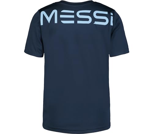 Image of Messi Boys' Lifestyle Short Sleeve Top, Loose-Fit Shirt with Logo, Comfortable, All-Day Wear