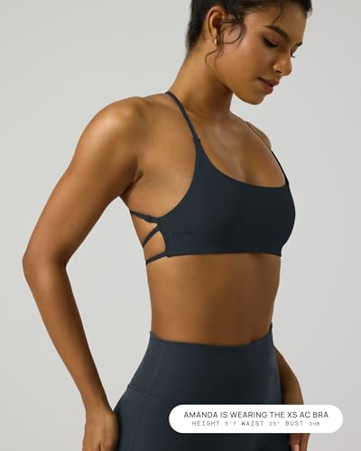 Image of PAVOI ACTIVE Open Back Strappy Yoga Workout Bras for Women - Low Support Criss-Cross Sports Gym Bra Removable Pads - FlexFlow