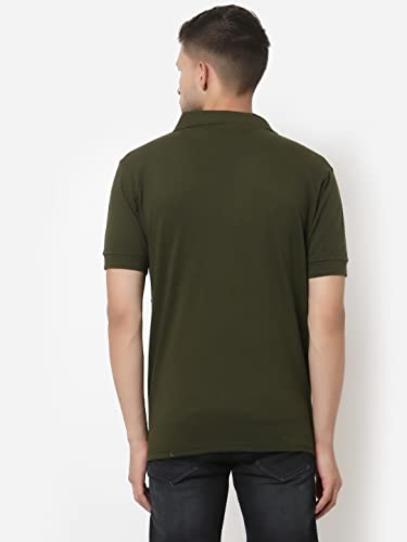 Image of UZARUS Mens Solid Cotton Regular Fit Polo T-Shirt