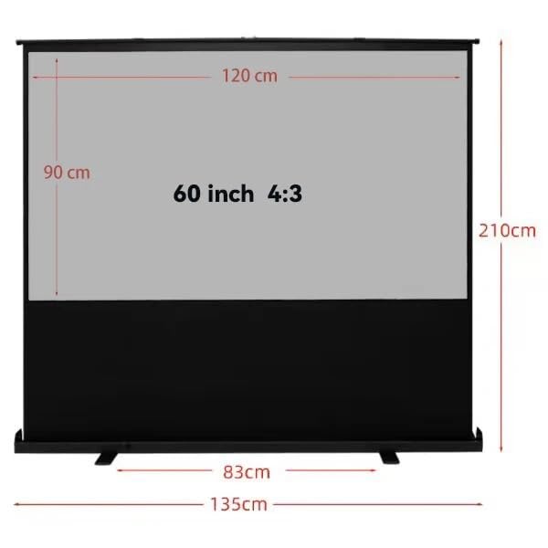 Pantalla portátil enrollable para proyector de 60 pulgadas miniatura 2