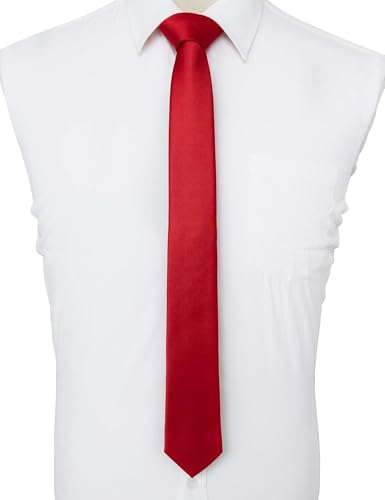 Image of Young Arrow Premium Microfiber Matte Finish Necktie for Men - Solid Formal Tie for Office, Wedding, Party, Groom & Groomsmen