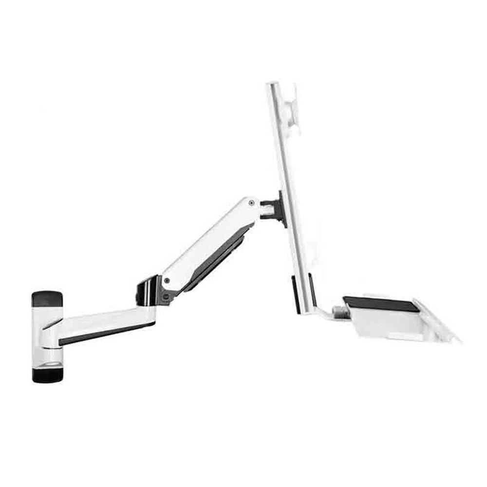 Aioneer Monitor Arm Wall-Mounted Dual Section Arm Single Screen With Regular Tray Monitor Stand For 15-27 Inch Screen Monitor Mount Arm
