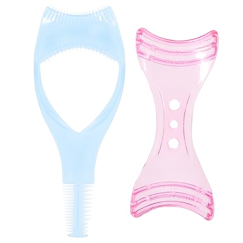 VICASKY 2-in-1 Eyelash Brush Comb Mascara Aid Template Eyeliner Stencil for Smooth Makeup Application