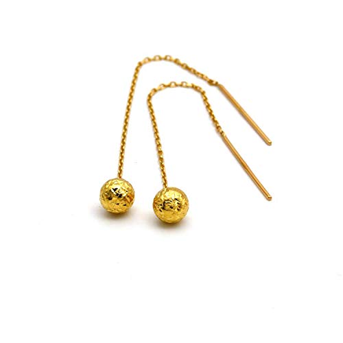 Real Gold Tic Tac Hanging Ball Earring Set 5388 E1686