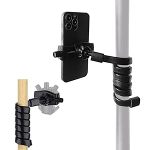 Mippko Phone Holder for Baby Stroller/Treadmill/Shopping Cart/Pole,27.5″ Length Arm 360°Adjustable Clip 1/4″-20 Threaded,Compatible with 3.5~7.5″ iPhone/Smartphone/Insta 360 / Gopro Camera