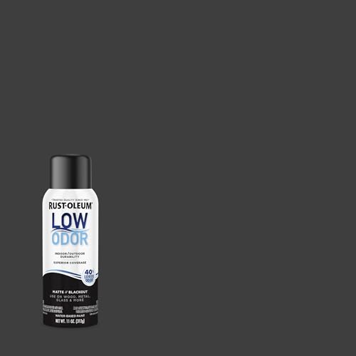 Image of Rust-Oleum Low Odor Premium Spray Paint, 11 oz, Matte Blackout, 2 Pack