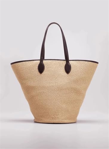Bolso de mano de paja para mujer verano un solo hombro miniatura 4