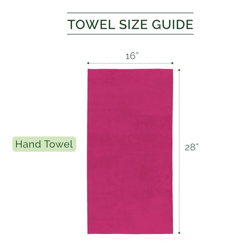 Image of Elegant Comfort Luxury 100% Turkish Cotton Corduroy Ribbed 4 Pack Hand Towel Set 16 x 28 Inch - Absorbent, Super Soft, Quick Dry, Premium Towels for Bathroom, Gym, Spa and Hotel Use, Hot Pink