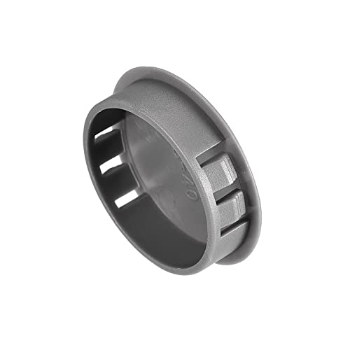 Image of uxcell 1-37 /64 inch Plastic Hole Plugs, 26Pcs Flush Type Panel Round Snap in Fastener Knockout Locking Plugs for Furniture Insert End Caps Panels, Gray