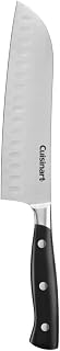 Cuisinart Triple Rivet 7-Inch Santoku Knife - Superior Stainless Steel Blade, Extra-Wide Bolster for Precision & Control, Black