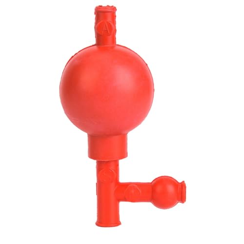 Poire d‘Aspiration en Caoutchouc Rouge avec 3 Ouvertures de Contrôle Remplisseur de Pipette Sûr pour Laboratoire Biologie Chimie