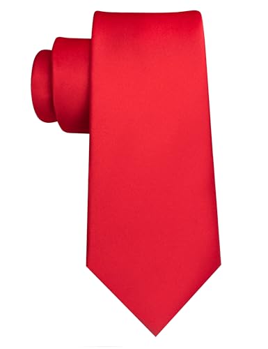 Jemygins Red Tie Silk Necktie For Men Business And Wedding thumb #2
