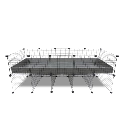 GuineaDad Piggy Condo Premium C&C Cage with Pillars for Guinea Pigs & Small Animals with Coroplast Base | Acrylic and C&C Grids for Small Pets (C&C Grids XL (29 x 73.5 x 28.5))