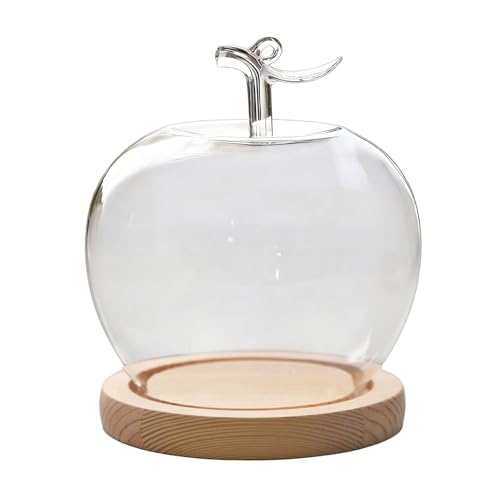 Cloche en Verre avec Socle - Décor de Bureau en Forme de Fruit,Couvercle Transparent pour Dôme de Présentation | pour Collectionneurs Bijoux Boutique...