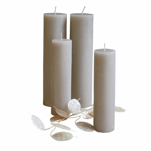 Loberon Kerze 4er Set Avinal, Zwei Größen, Handgefertigt &...