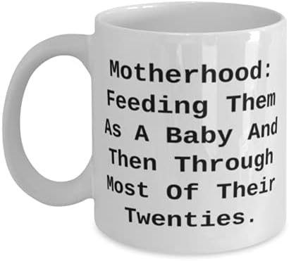 Motherhood: Feeding Them As A Baby And Then Through Most Of Their. 11oz 15oz Mug, Mum Present From Son Daughter, Motivational Cup For Mom image 3