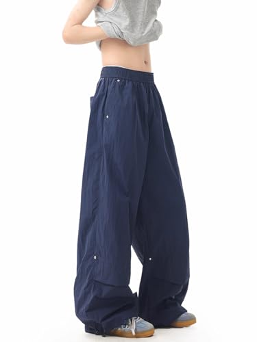 Men's Pants American Summer Ice Silk Thin Drawstring Loose Wide-Leg Workwear Casual Trouser for Men3