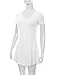 Amore ALLFY Women's Short Sleeve V-Neck Flare Tunic Ivory XX-Large