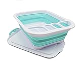 SAMMART 7.5L (2 Gallon) Collapsible Dish Drainer with Drainer Board - Foldable Drying Rack Set -...