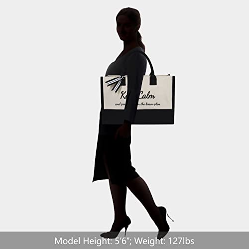 Topdesign Inspirational Canvas Tote Bag For Women, Teacher, Professor, Mentor, Personalized Teacher Appreciation Week Gifts, Birthday Christmas Graduation Retirement Present, Great For Beach #TOP4