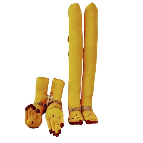 Varalakshmi Devi Alankaram Hand & Leg Big Set for Goddess Idol Varalakshmi Vratham & Temple Decoration | Premium Yellow (Set of 4)-image-15