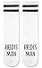 Grace Yonks Brides Man Socks,Bridal Party Sock,Bridesmaid Gifts,Wedding Socks, Bridesmaid Proposal, Bachelorette Party.(white) (Brides Man)