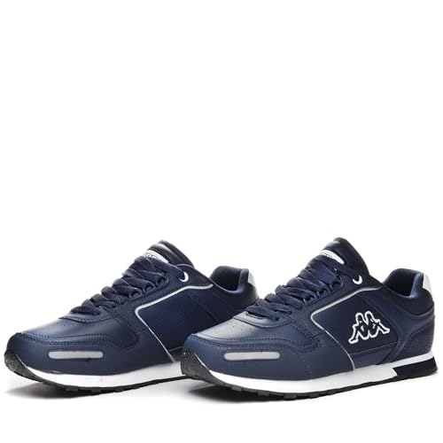 Kappa Logo Voghera 5, Zapatillas de Gimnasia Unisex Adulto, Blanco Azul Marino, 46 EU
