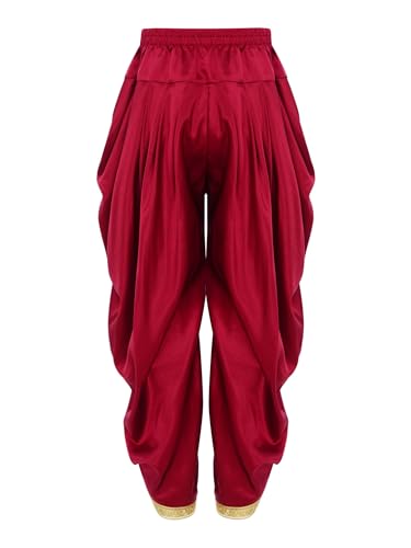 Kids Boys Satin Harem Pants India Hippie Dhoti Pants Halloween Cosplay Fancy Dress Casual Draped Baggy Trousers3