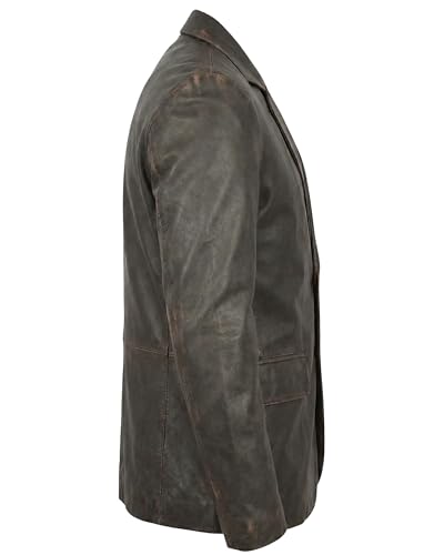 Image of Men's Leather Blazer - Lambskin Leather Blazer Men Genuine Leather Jacket Blazers - Men's Real Leather Sport Coat