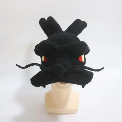 Gorro de dragón de crochet estilo China con ala ancha para vestir de fiesta 7