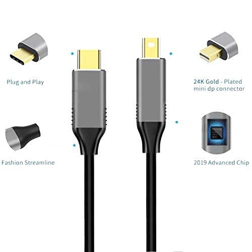 Image of Tobo USB Type C to Mini DisplayPort Mini DP Cable 4K@60Hz for MacBook Pro MacBook Air More USB C Device 5.9ft /1.8m-Black TD-224TC