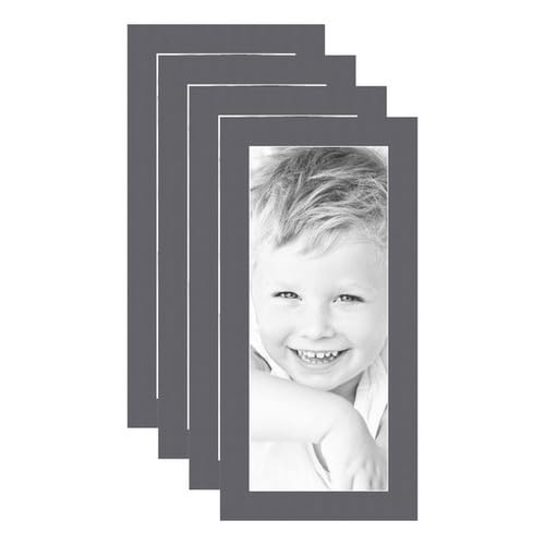 8x20 Granite/Mountain Grey Custom Mat for Picture Frame with 4x16 Opening Size (Mat Only, Frame NOT Included) - 4 Pack