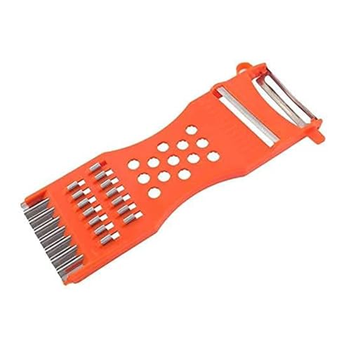 Daily-Max Grattugia e Pelatutto Multifunzione MAX-3501 – Utensile da Cucina 5 in 1 per Verdure, Formaggi, Carote, Cioccolato, con Impugnatura Ergonomica, Plastica e Acciaio Inox, 17 cm