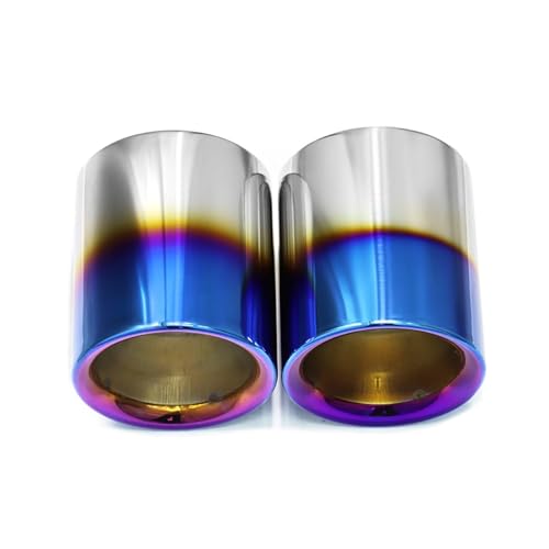 に適合する マツダ に適合する CX-5 CX 5 CX5 CX4 CX3 KF 2013-2022 用 厚いテールパイプ アップグレード ステンレススチール サイレンサー テールパイプ 排気システム 車用マフラーカッター(Blue 2 PCS)