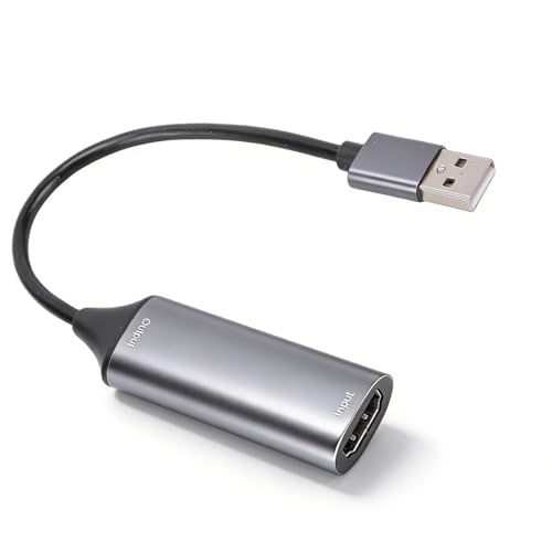 YUEHISY Tarjeta de Captura de Vídeo 4K, Tarjeta de Captura HDMI a USB 3.0 para Transmisión en, 1080P 60FPS