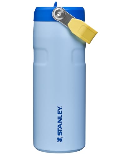 Image of STANLEY IceFlow Flip Straw 2.0 Water Bottle 16 oz | Built-In Straw with Larger Opening | Lightweight and Leak Resistant | Insulated Stainless Steel | BPA-Free | Cornflower Admiral Blue