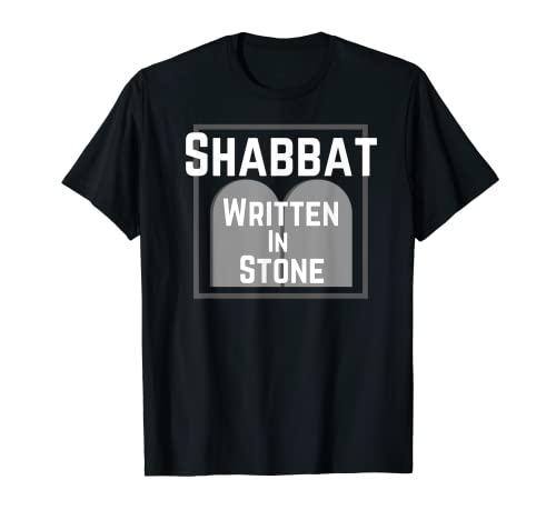 Shabat Escrito En Piedra 10 Mandamientos Torá Judío Hebreo Camiseta
