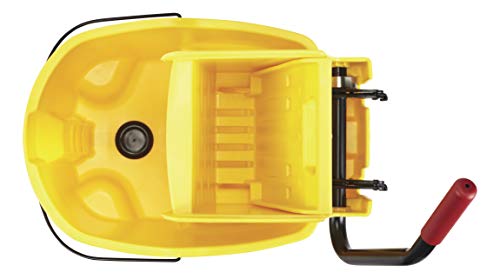 Rubbermaid Commercial 35Qt Wavebrake 2.0 Side-Press Mopping Bucket And Wringer With Foot Pedal Drain, Yellow, (2031764) #TOP2