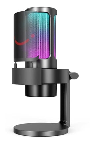 Microfone Condensador Gamer Ampligame A8 - Cardioide com LED RGB