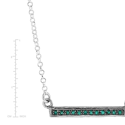 Silpada Lab Created Emerald Sterling Silver Pendant #TOP26