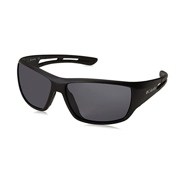 Columbia Men's Utilizer Sunglasses, Matte Black/Smoke Polarized, 62 mm