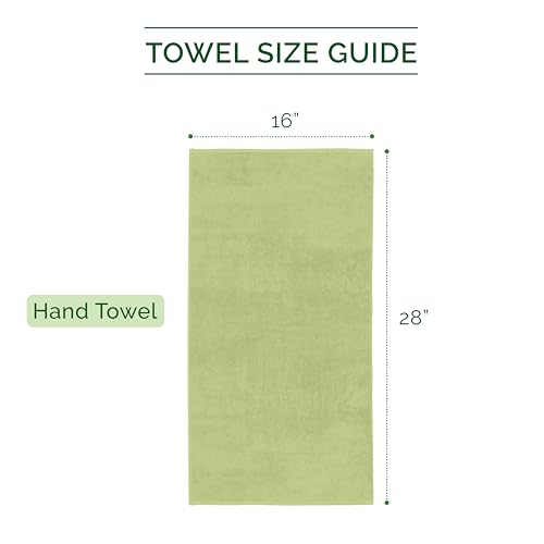 Image of Elegant Comfort Three Line Popcorn Towel Set for Bathroom 16 x 28 inches, Premium Hotel Quality 4-Pack Hand Towels, 100% Turkish Cotton, Soft and Durable, Quick Dry and Highly Absorbent, Sage Green