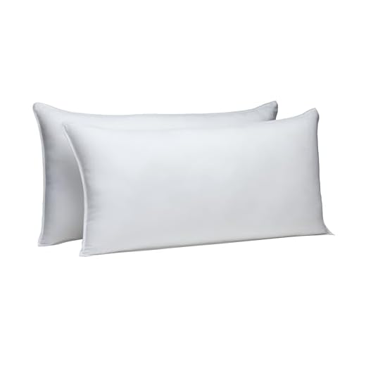 Amazon Basics Down Alternative Bed Pillows, Medium Density for Back and Side Sleepers - King, 2-Pack